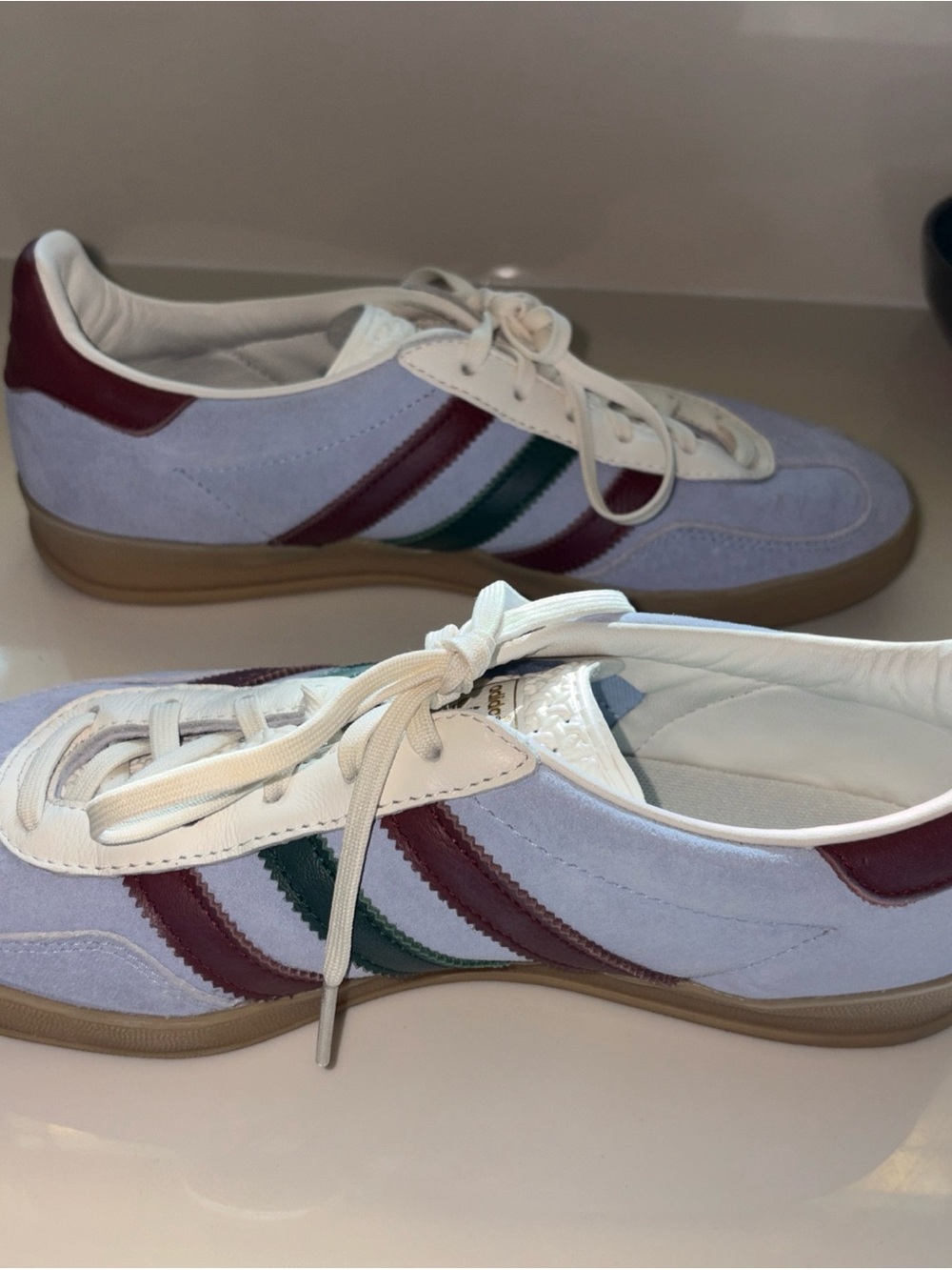 adidas Gazelle Blue Dawn Burgundy & Forest Stripes